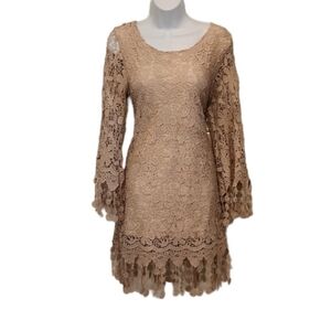 NWT Mechant Lace Midi Dress With Crochet Detail